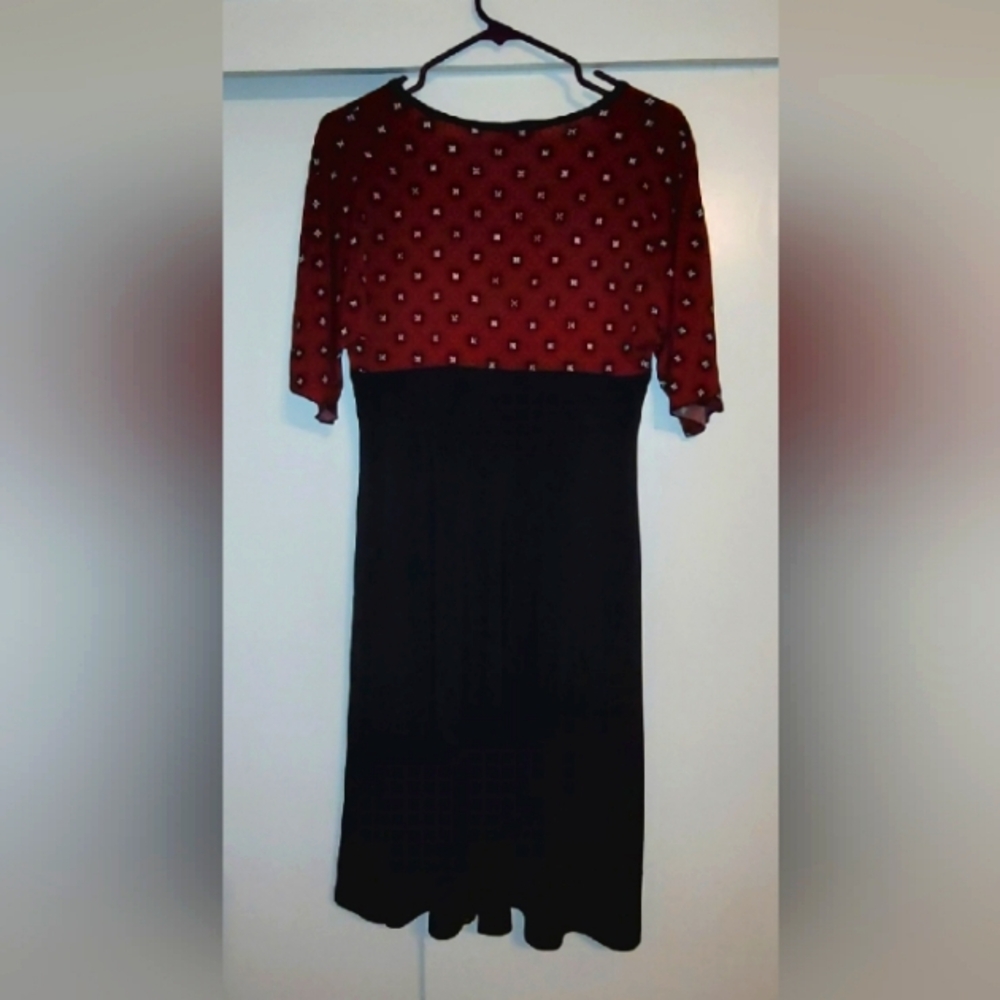 Elegant Red and Black Women's Dress